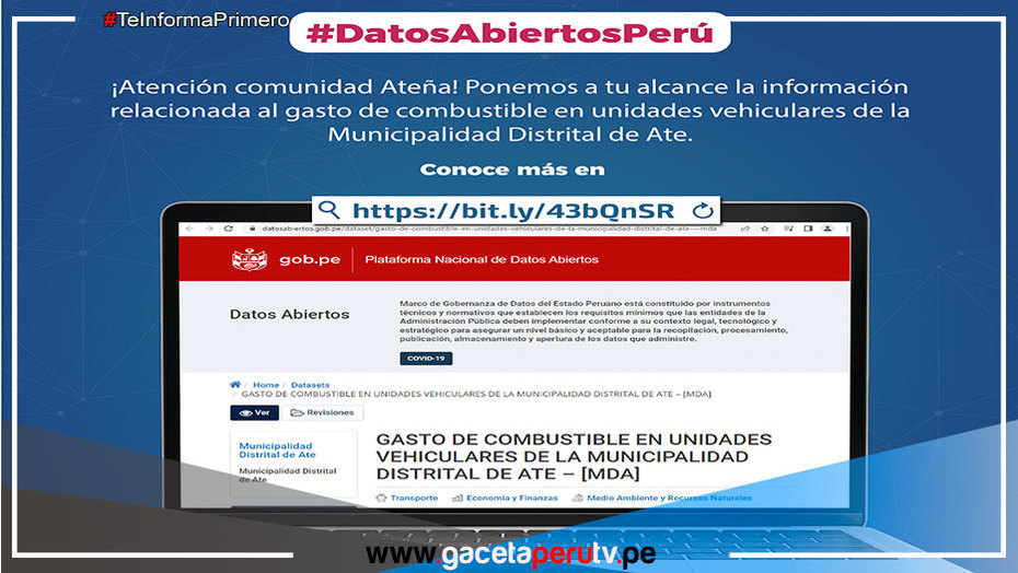 Municipalidad de Ate transparenta su información en portal de datos abiertos