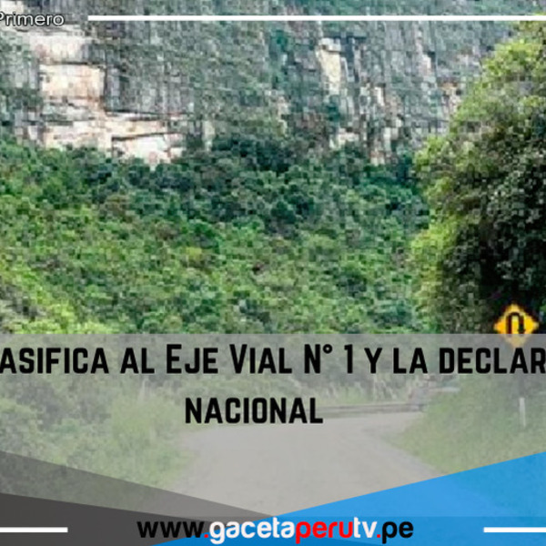 MTC reclasifica al Eje Vial N° 1 y la declara ruta nacional.