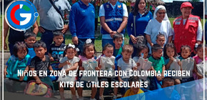Niños en zona de frontera con Colombia reciben kits de útiles escolares