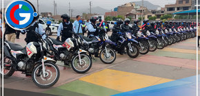 Alcalde de Comas presento 32 unidades motorizadas y juramento como presidente de la plataforma de defensa civil