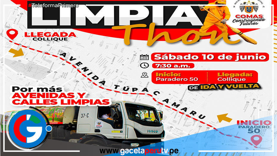 Alcalde de Comas invitó a la gran Limpiathon por toda la Av. Túpac Amaru