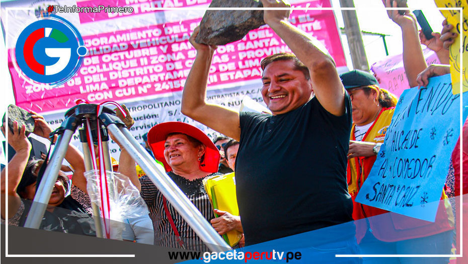 Alcalde de Comas coloca primera piedra de tres obras en Collique
