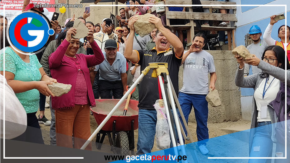Maratónica colocación de Primera Piedra en 11 obras en un solo día en Comas