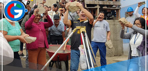 Maratónica colocación de Primera Piedra en 11 obras en un solo día en Comas