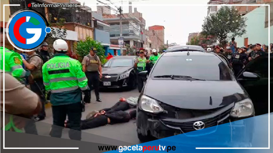 En Los Olivos, tras un intenso intercambio de disparos, policía lograron evitar el secuestro de una mujer