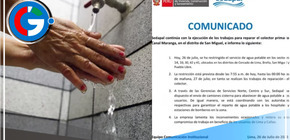 Vecinos de San Miguel, Pueblo Libre, Cercado de Lima y Breña protestan por la suspensión del servicio de agua