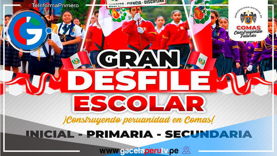 Alcalde de Comas Ulises Villegas invita a colegios a participar en el histórico desfile cívico escolar