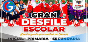 Alcalde de Comas Ulises Villegas invita a colegios a participar en el histórico desfile cívico escolar