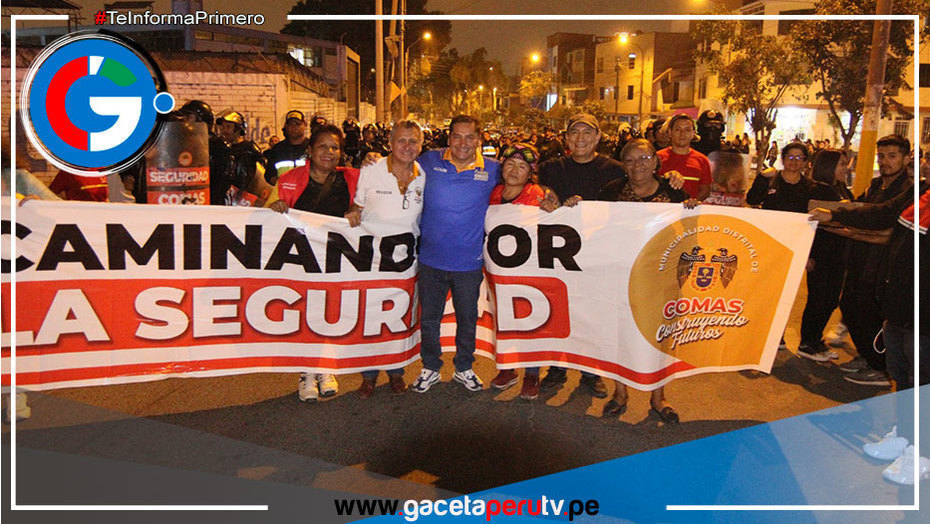 Alcalde de Comas continúa con caminatas por la Seguridad Ciudadana