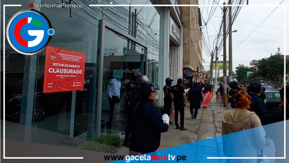 Clausuran local de "Kia Motor Sur SAC" por ocupar vía pública en Av. Retablo
