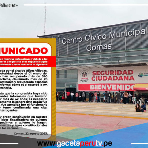 Municipalidad de Comas emite comunicado en respuesta a desinformación sobre incidentes en sus instalaciones