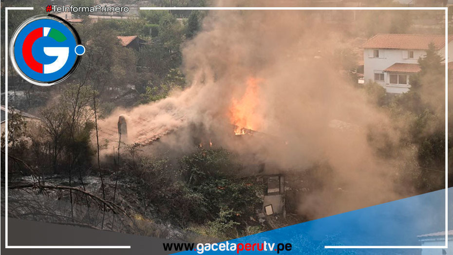 Gran incendio forestal en Grecia