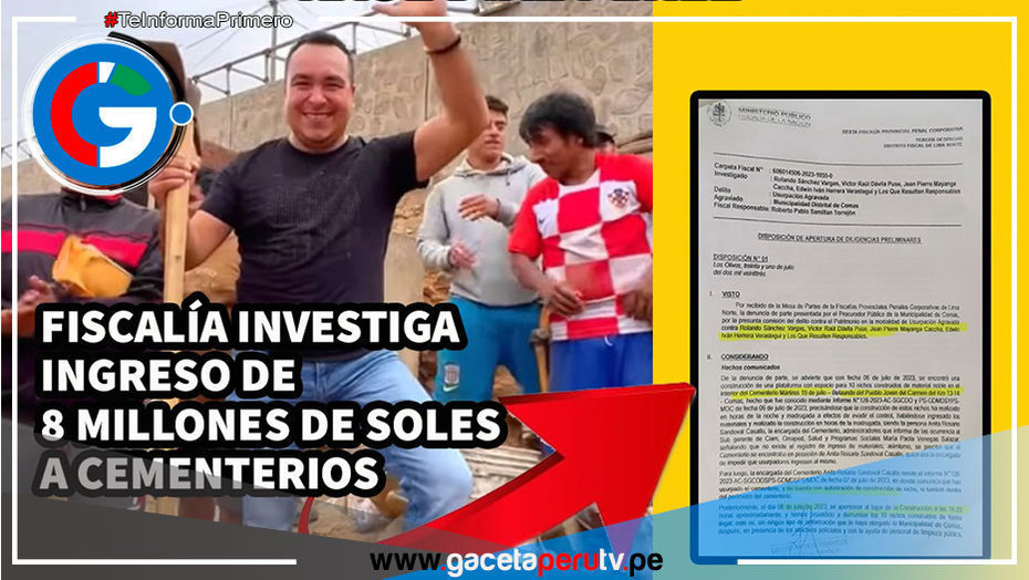 Fiscalía investiga donde estan los 8 millones de ingreso por los nichos en comas