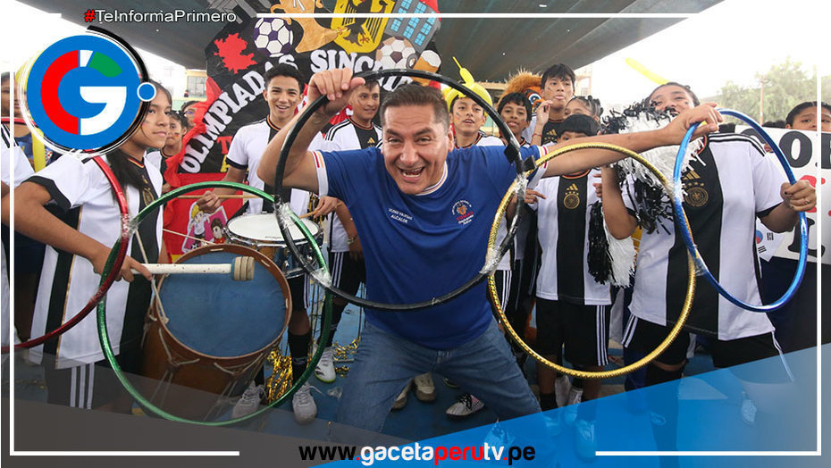 Alcalde Ulises Villegas Inaugura Olimpiadas en el Colegio Sinchi Roca de Comas