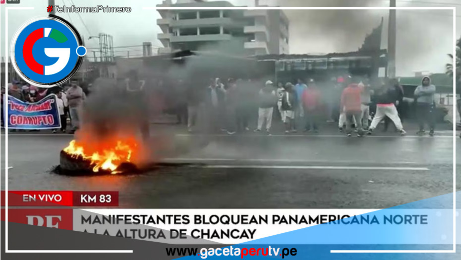 Pescadores artesanales bloquean la Panamericana Norte en señal de protesta