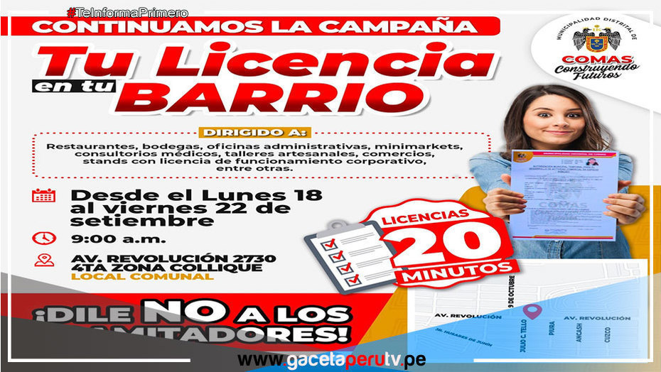Municipio de Comas otorga licencias de funcionamiento en 20 minutos a pequeños empresarios de Collique