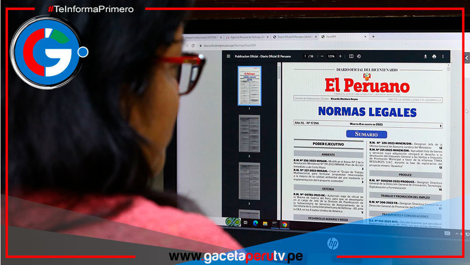 Resumen de las Principales Normas Legales de Hoy sábado 02 de setiembre del 2023