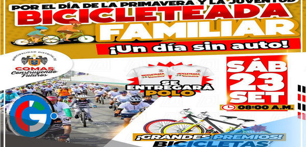 Alcalde de Comas Promueve Bicicleteada Familiar en el Día Mundial Sin Auto