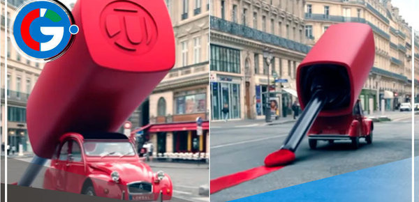 La marca de cosméticos, L’Oreal, pinta las calles de rojo con su nuevo labial