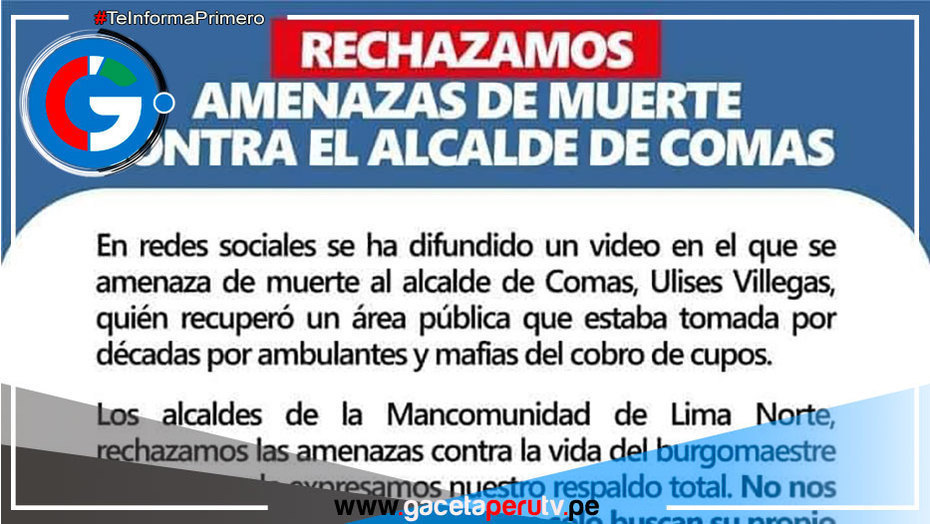 Unánime Repudio: Alcaldes Firman Pronunciamiento Contra Amenazas a la Vida de Villegas Rojas