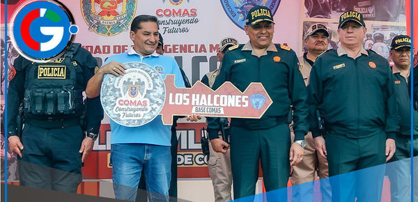 Comas recibe base policial con 50 patrullas motorizadas