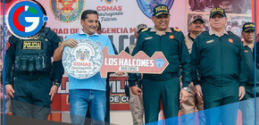 Comas recibe base policial con 50 patrullas motorizadas