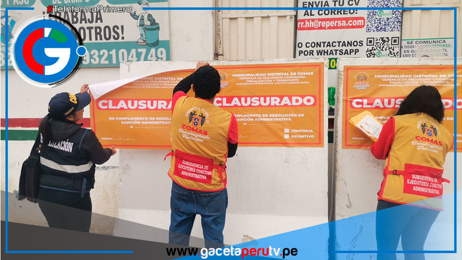 Empresa REPERSA cerrada por falta de licencia y certificación en Comas