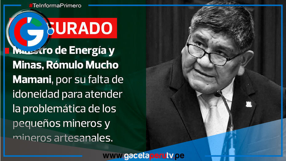Rómulo Mucho será removido en 72 horas