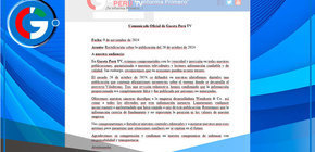Gaceta Perú TV se rectifica sobre publicación del 26 de octubre de 2024