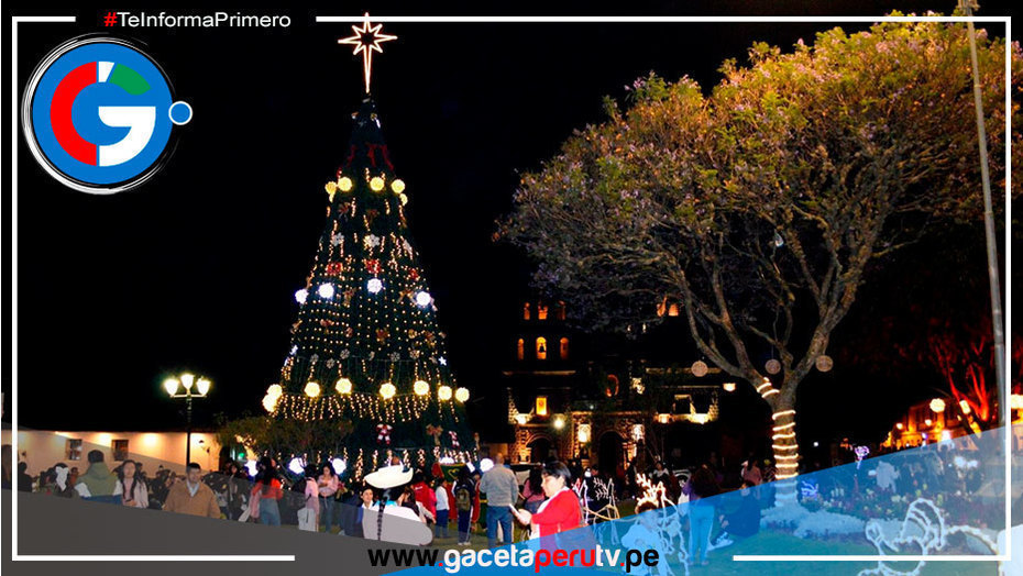 Cajamarca: árbol y nacimiento andino se lucen en la plaza de Armas