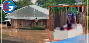 Niños en Loreto convierten refrigeradora como medio de transporte en Inundaciones de 11 horas