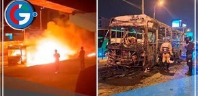 Bus se incendia en Jueves Santo