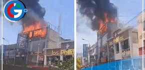 Incendio al costado de pollería “Pollitos”