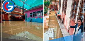 ¡Alerta en Arequipa! Colegio inundado con aguas residuales a pocos días del inicio de clases.