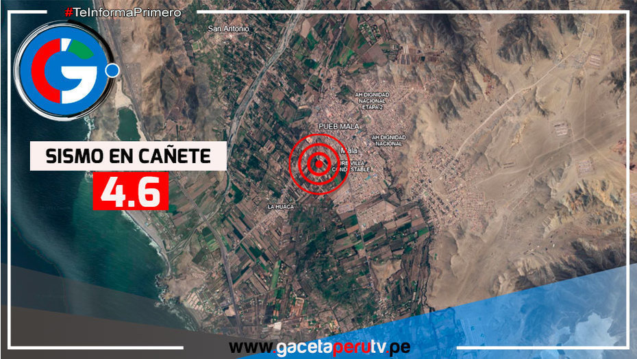 Sismo de 4.6 grados Richter registrado en Mala, sin reporte de daños