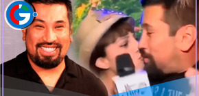 Joven actriz besa a Aldo Miyashiro en plena entrevista