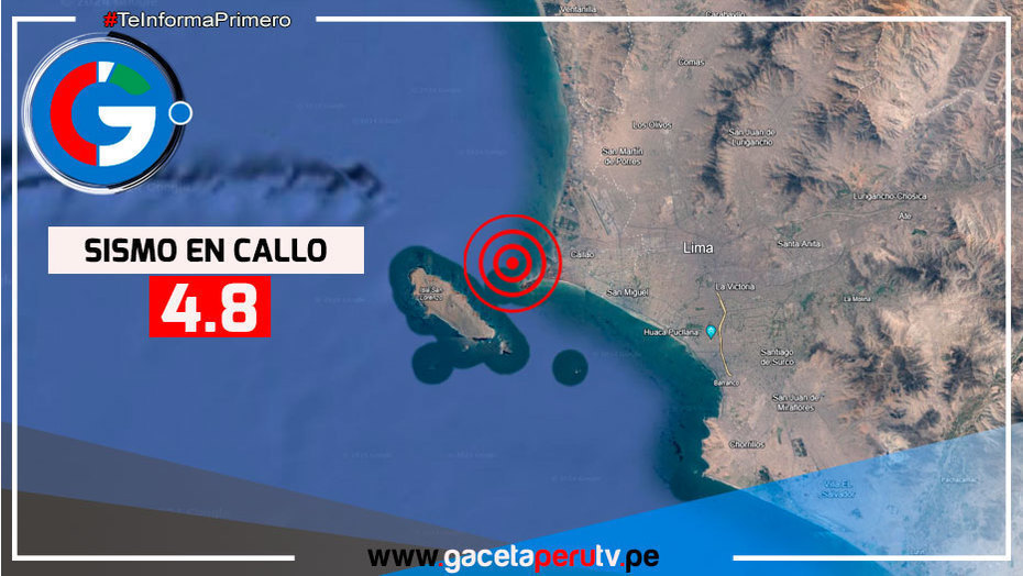 Sismo de magnitud 4.8 en el Callao se siente en varios distritos de Lima