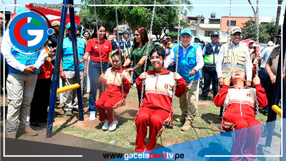 San Juan de Miraflores: Entregan minigimnasio y juegos infantiles construidos con acero