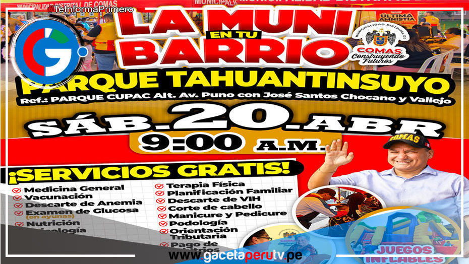 "Muni en Tu Barrio" ofrece servicios gratuitos en el Parque Tahuantinsuyo en Comas