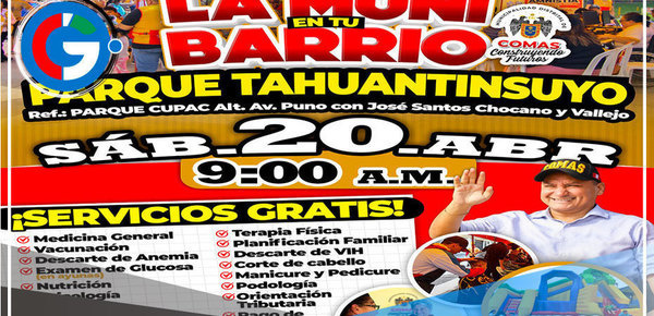 "Muni en Tu Barrio" ofrece servicios gratuitos en el Parque Tahuantinsuyo en Comas