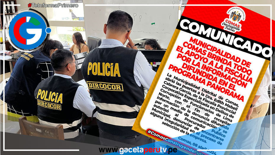 Municipalidad de Comas colabora con Fiscalía en investigación por presuntos actos de corrupción