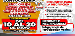 Alcalde de Comas impulsa elecciones para representantes de la sociedad civil en el Consejo de Coordinación Local