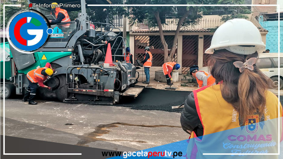 Avanzan Trabajos de Asfaltado en la Urbanización Los Viñedos en Comas