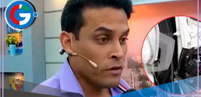 Christian Domínguez sufre grave accidente y su vehículo queda destrozado