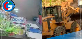 Independencia: muro de contención cayó y sepultó tres vehículos 