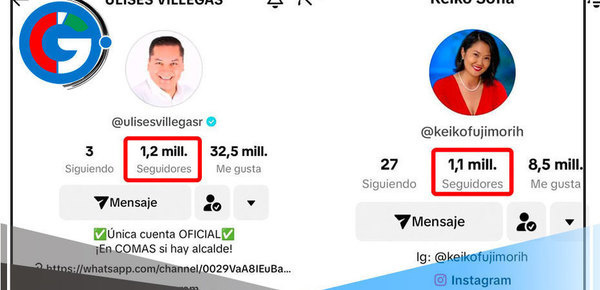 Alcalde de Comas, Lidera en TikTok con Más de 1.2 Millones de Seguidores, destronó a Keiko Fujimori