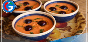Prepara una rica sopa de tomate con cereza