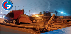 Tráiler se estrella contra postes de alta tensión en el Callao