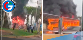 Bus de transporte público se incendia en el Callao