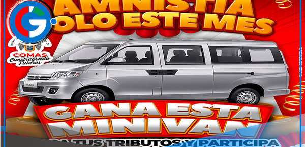 Comas Lanza Amnistía y Sorteo de Minivan Cero Kilómetros